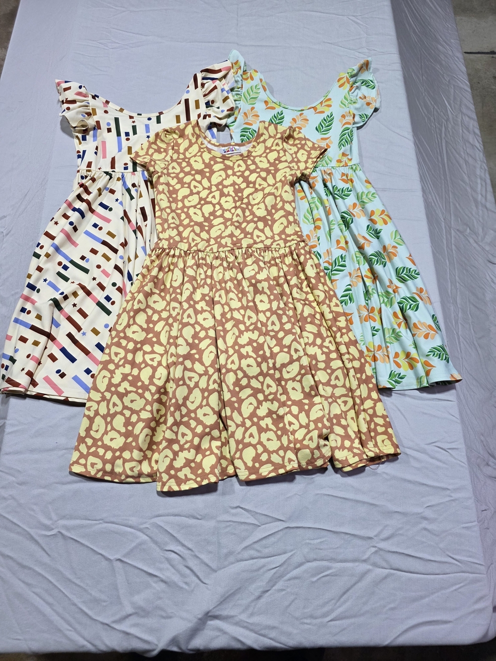 Soft Gallery Yellow Floral-Print Short Sleeve Twirl Dress